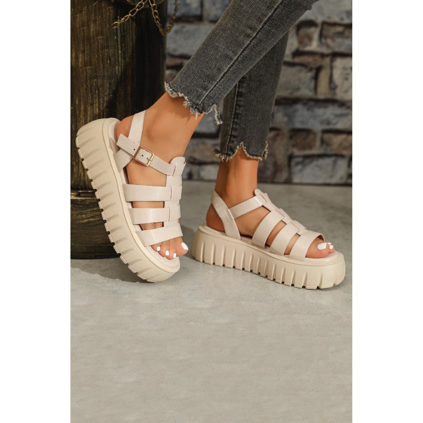 Zara Chunky Platform Cage Sandals 2 Colours