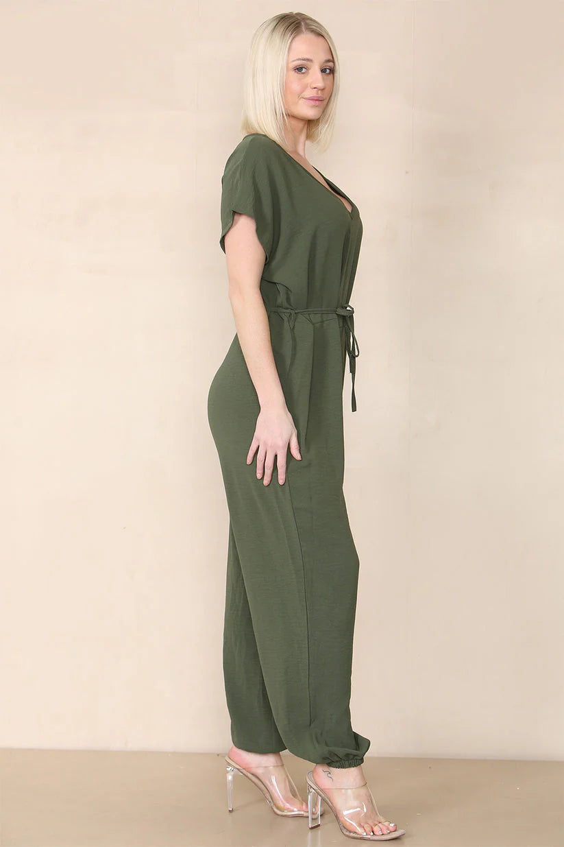 Tie Waist Stylish Harem Jumpsuit