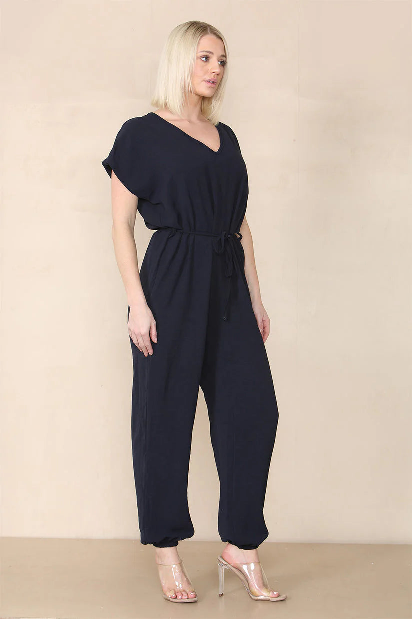 Tie Waist Stylish Harem Jumpsuit