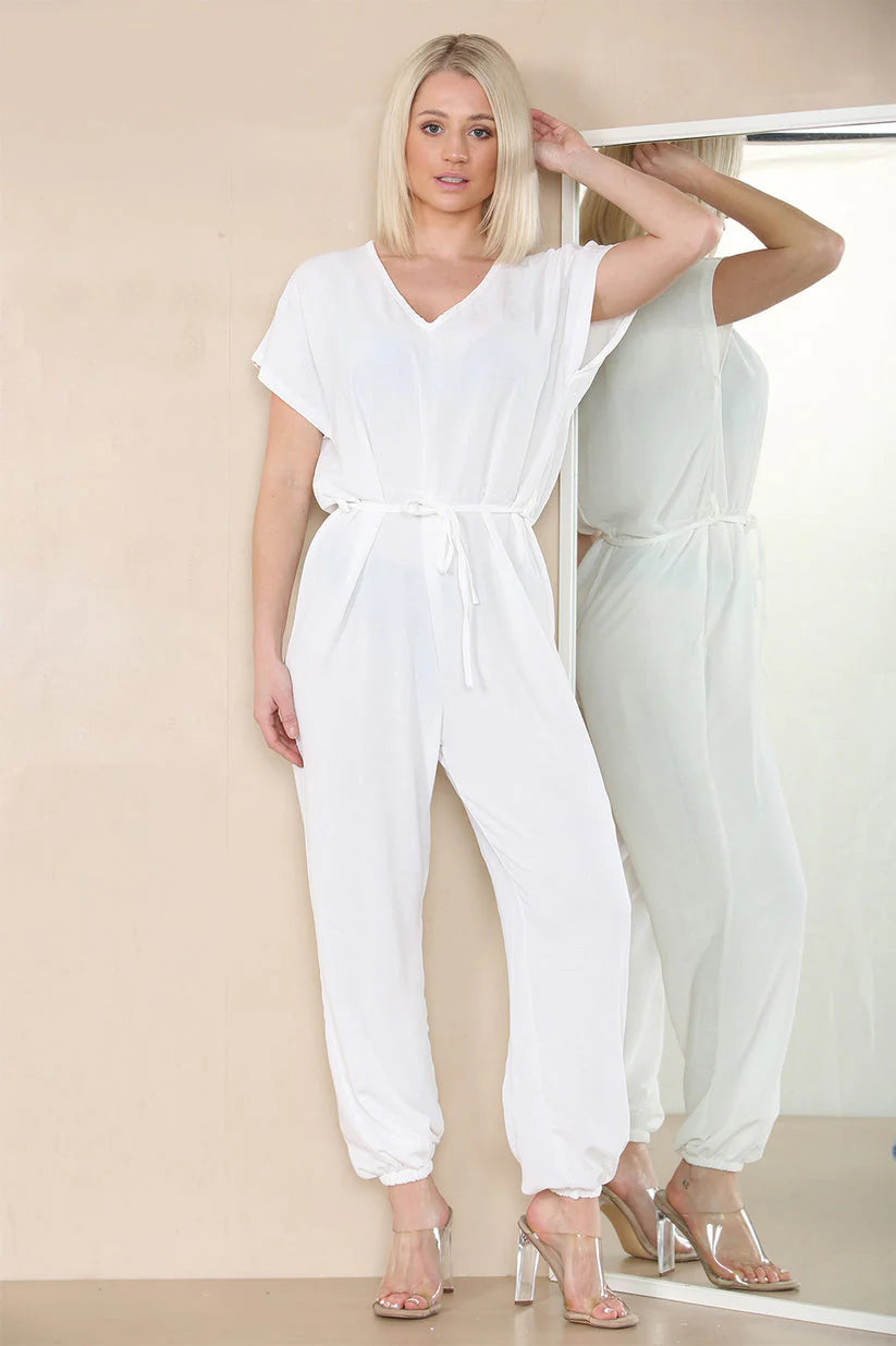 Tie Waist Stylish Harem Jumpsuit