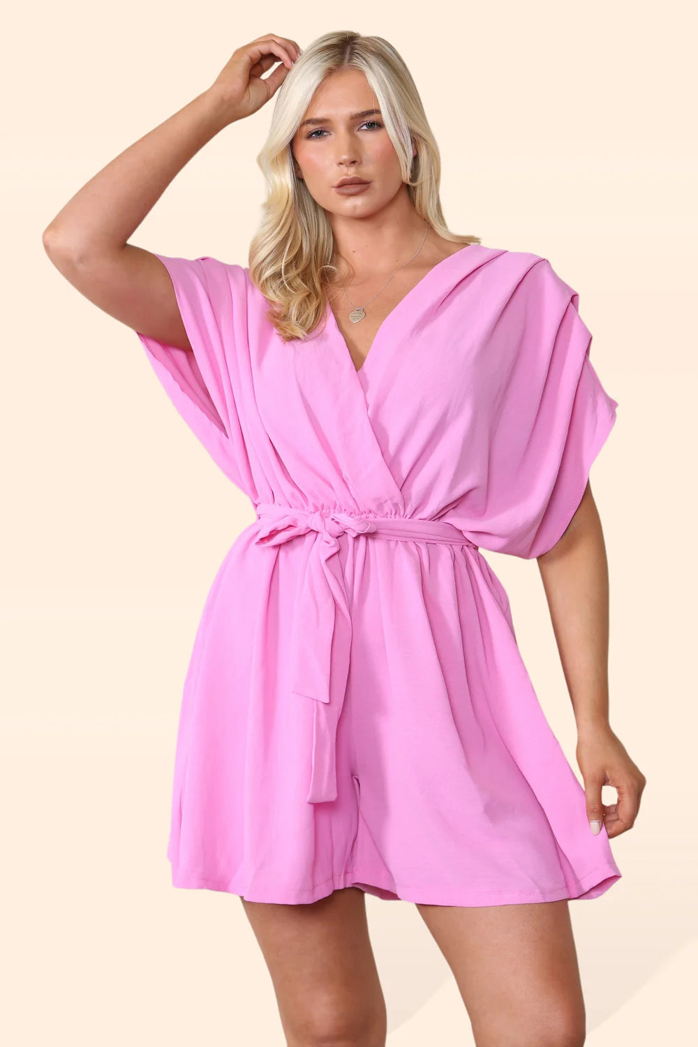 Andrea Plus Size Shoulder Detail Playsuit