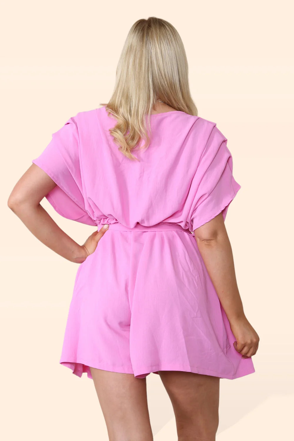 Andrea Plus Size Shoulder Detail Playsuit