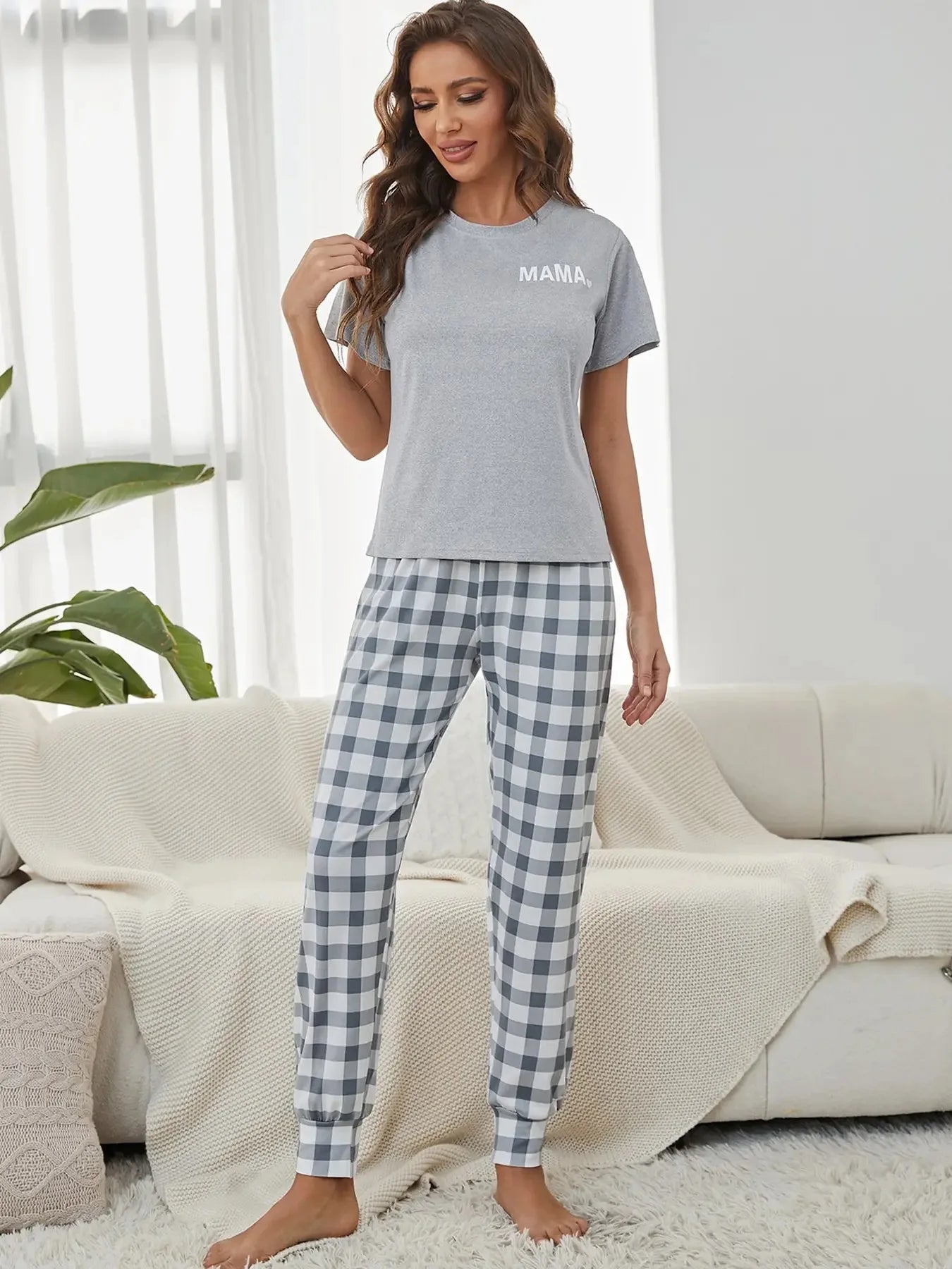 Letter Print Pajama Set