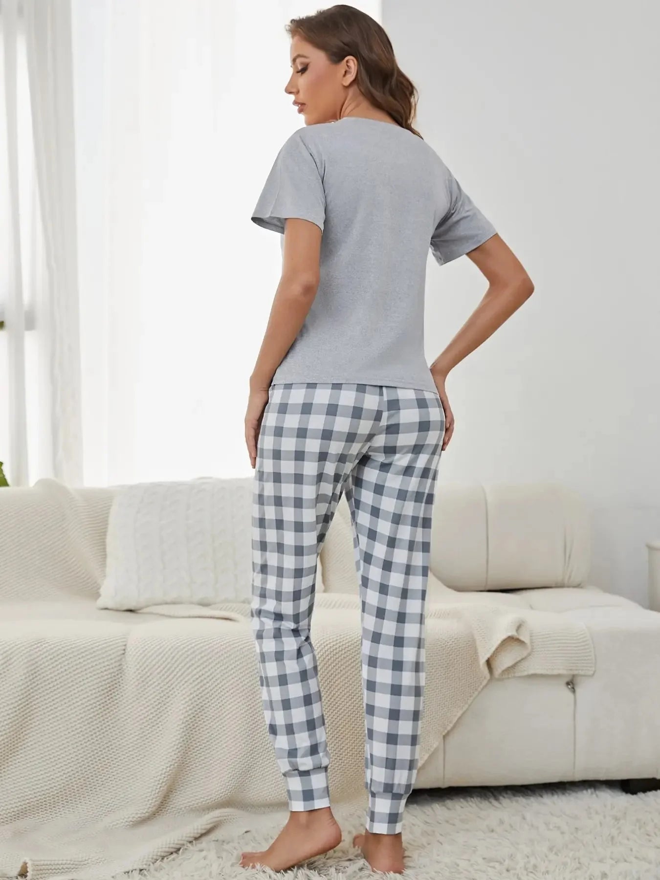 Letter Print Pajama Set