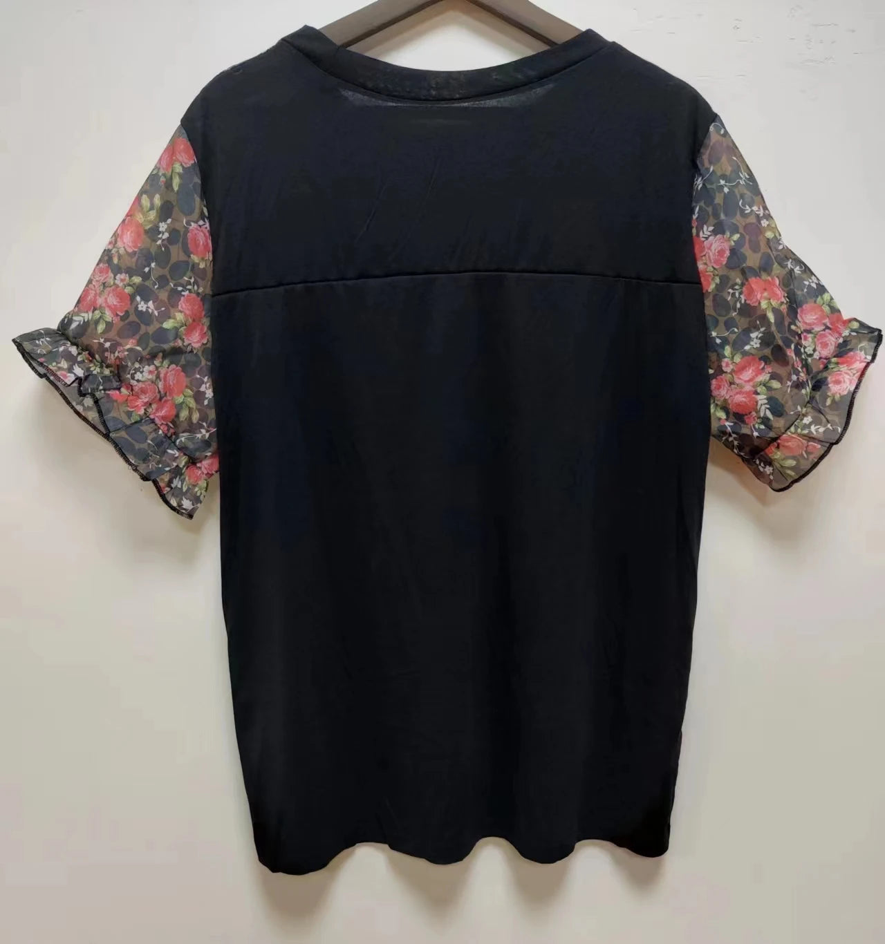 Plus Size Casual V-neck Printed Round Neck T-shirt