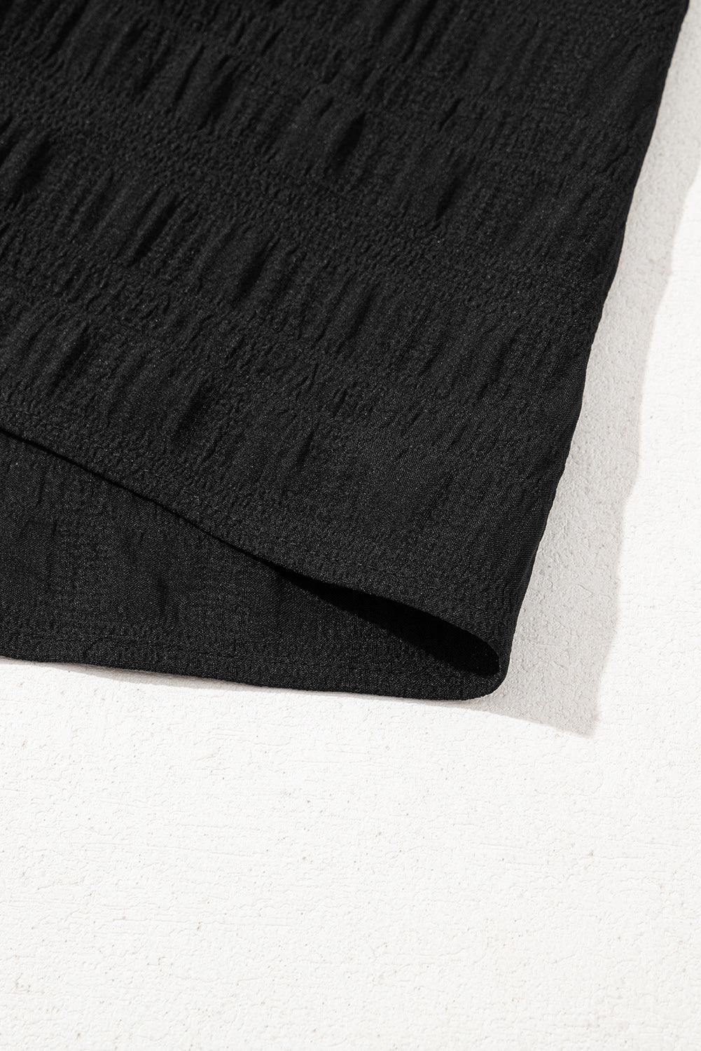 Textured Ruffled Sleeve Round Neck Top