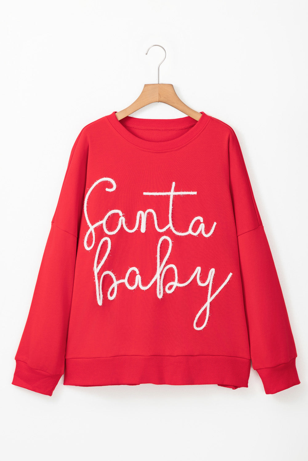 Plus Size Santa Baby Tinsel Crew Neck Sweatshirt