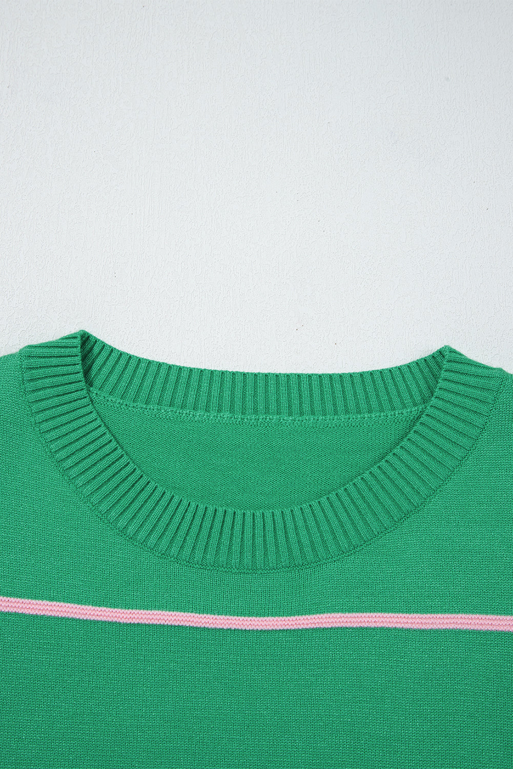 Colorblock Striped Half Sleeve Drop Shoulder Sweater