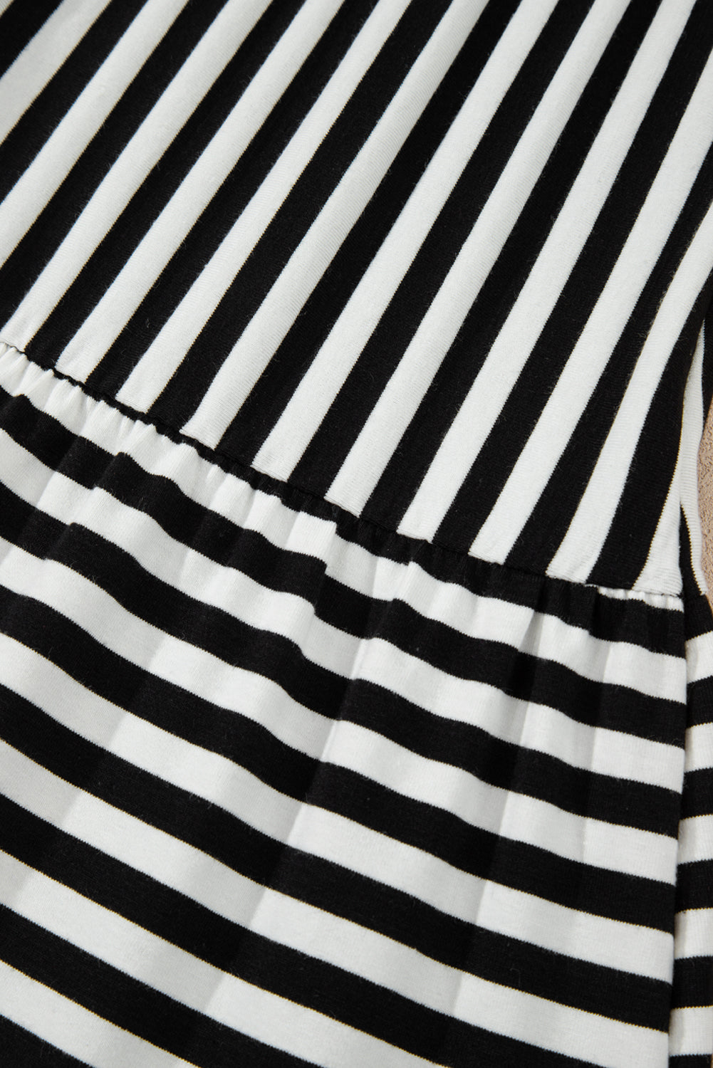 Stripe U Neck Sleeveless Loose Fit Mini Dress