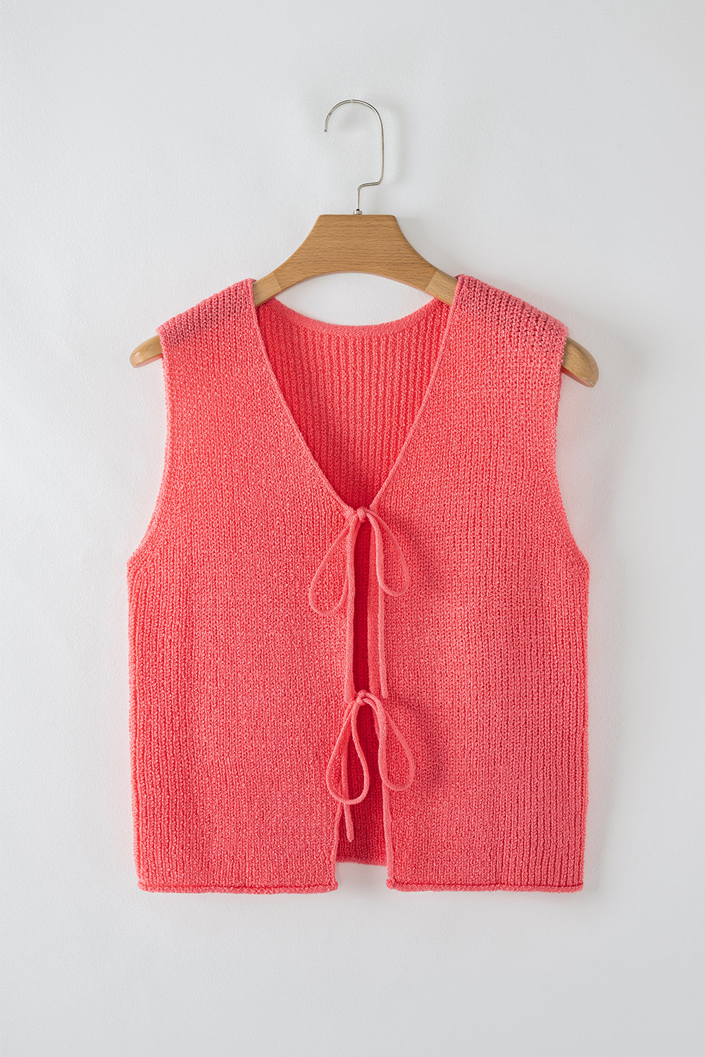 Lace-up Front V Neck Sweater Vest
