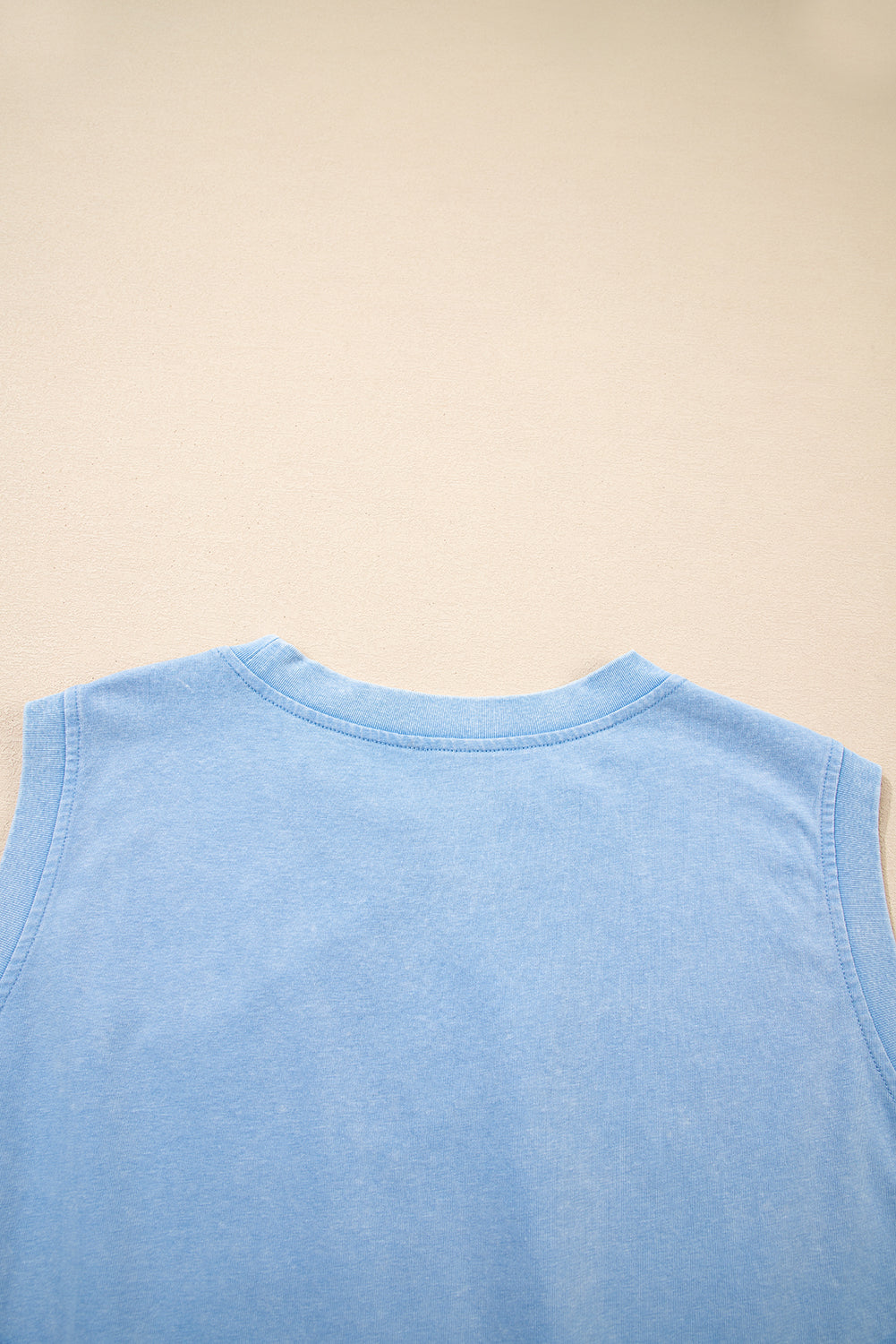 2 Pieces Mineral Wash Cotton Tank Top Lined Split Skirt Set