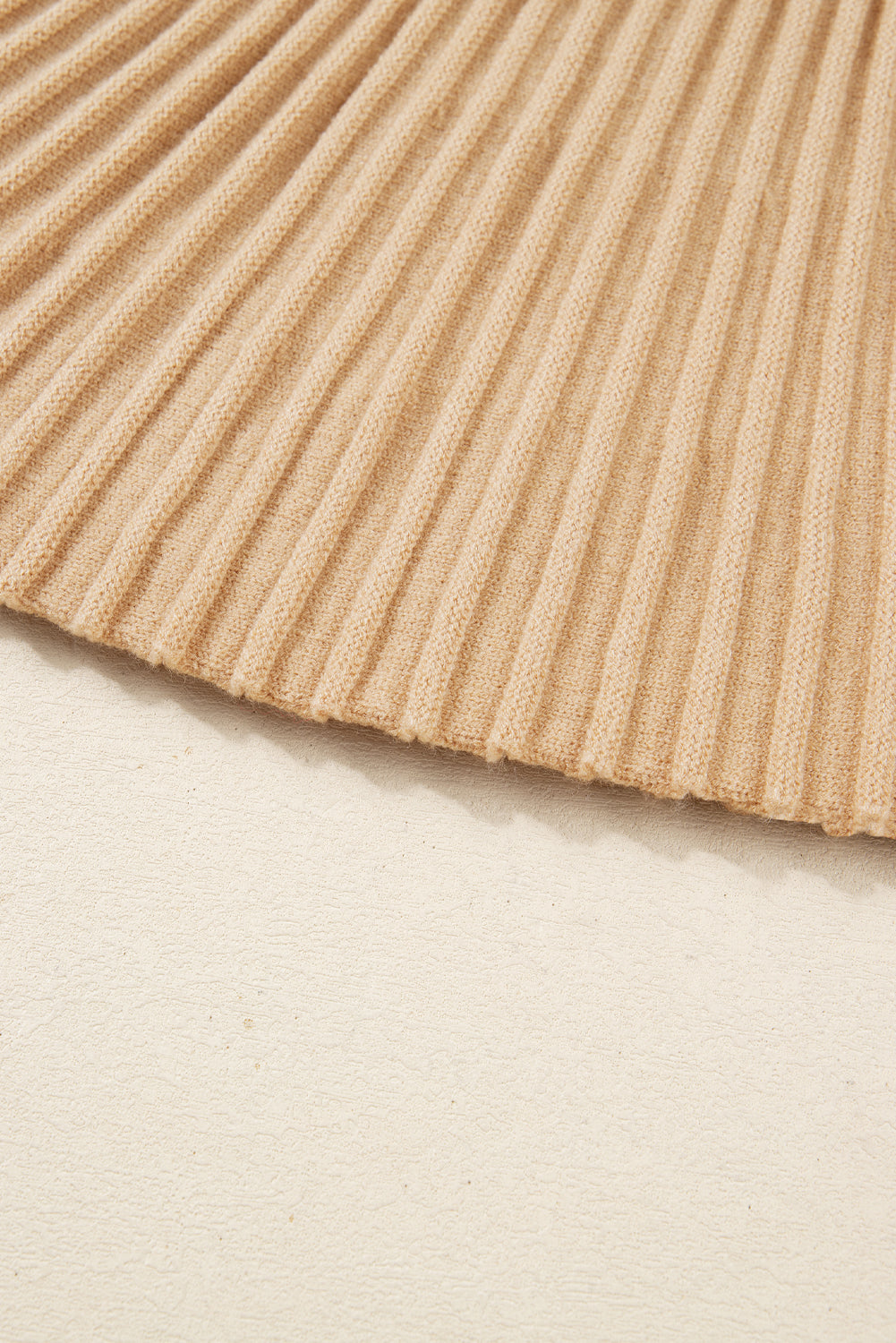 High Neck Puff Sleeve Sweater Pleated Mini Skirt 2pcs Knitted Outfit