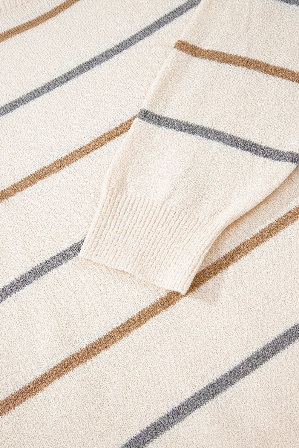 Striped Drop Shoulder Plus Sweater