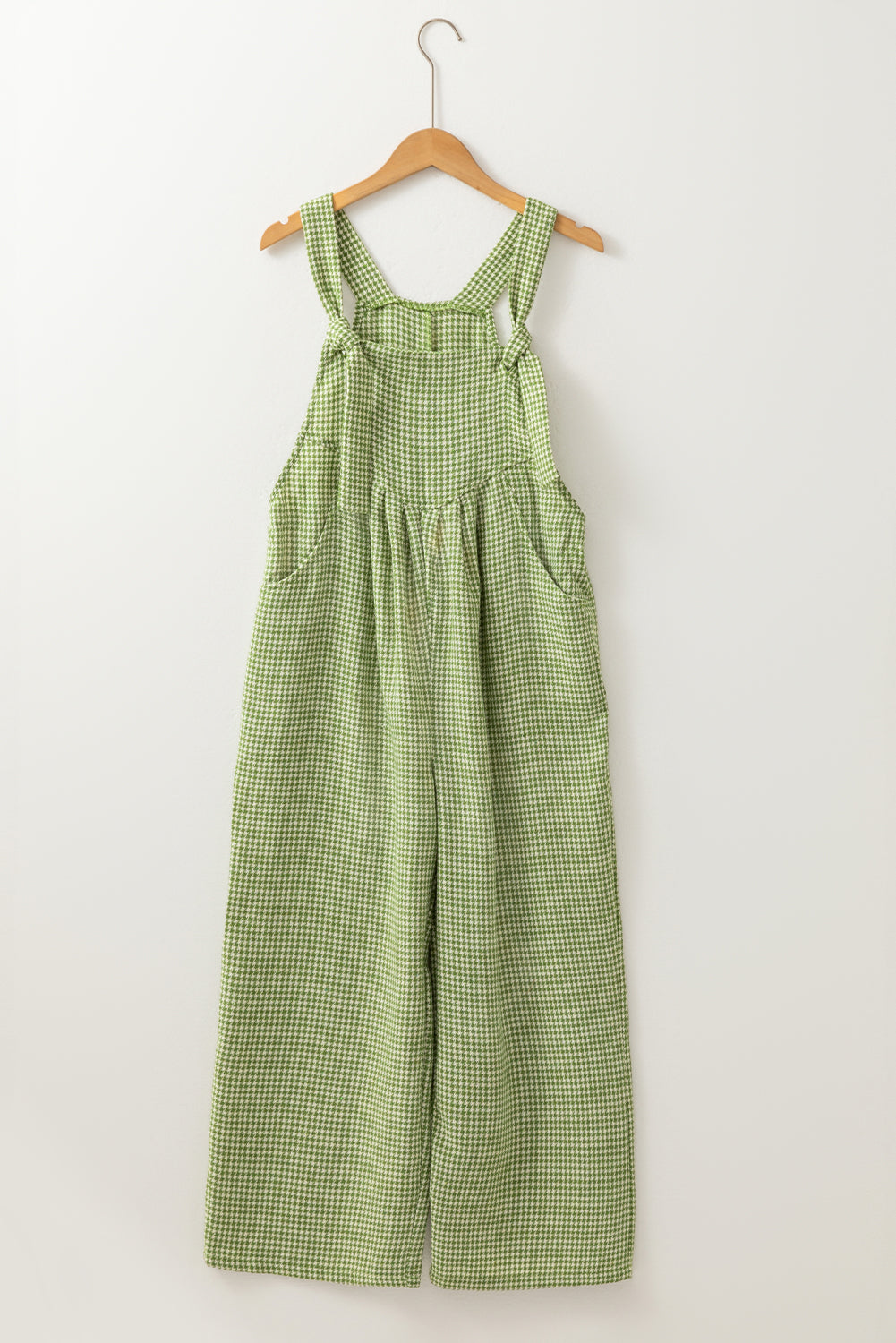 Gingham Wide Leg Loose Overall with Pockets