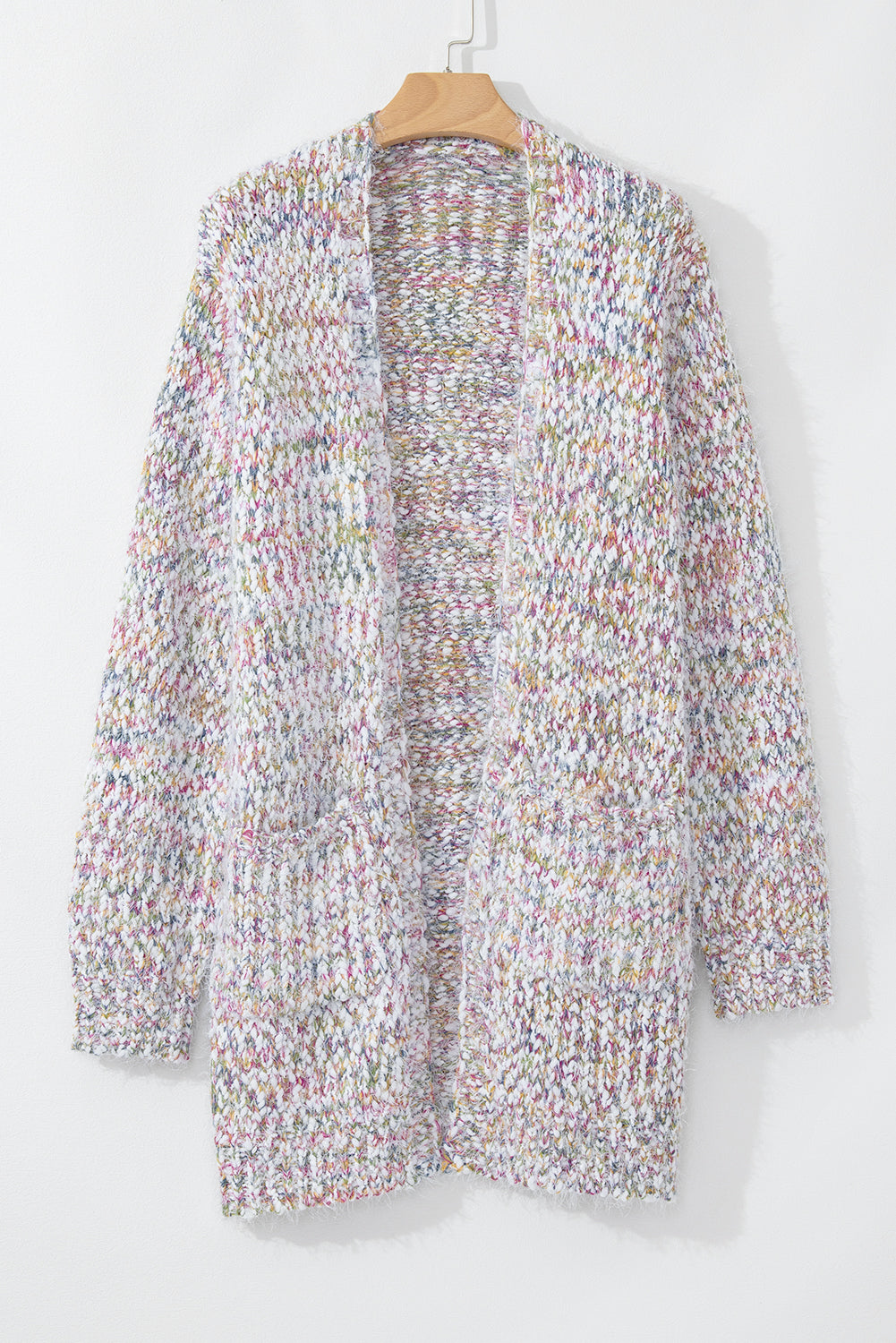 Multicolor Confetti Open Front Knit Cardigan