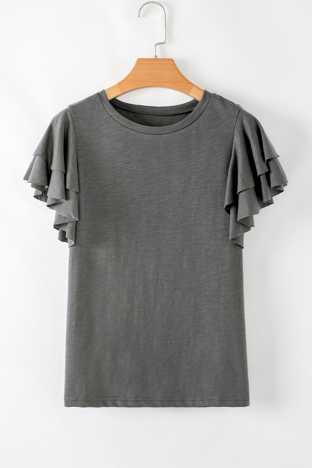 Layered Ruffle Short Sleeve Round Neck Top