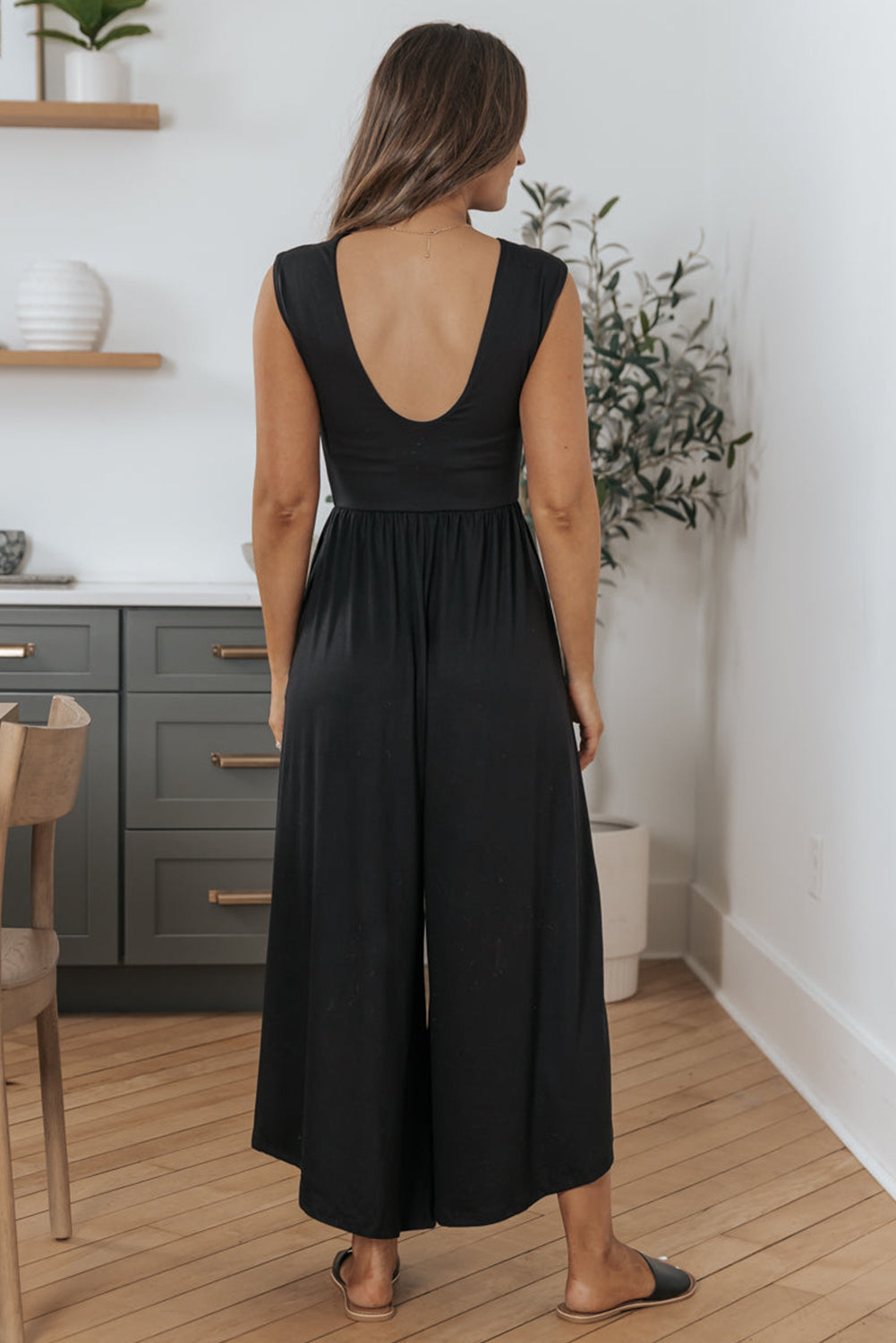 Open Back Wide Leg Jumpsuit