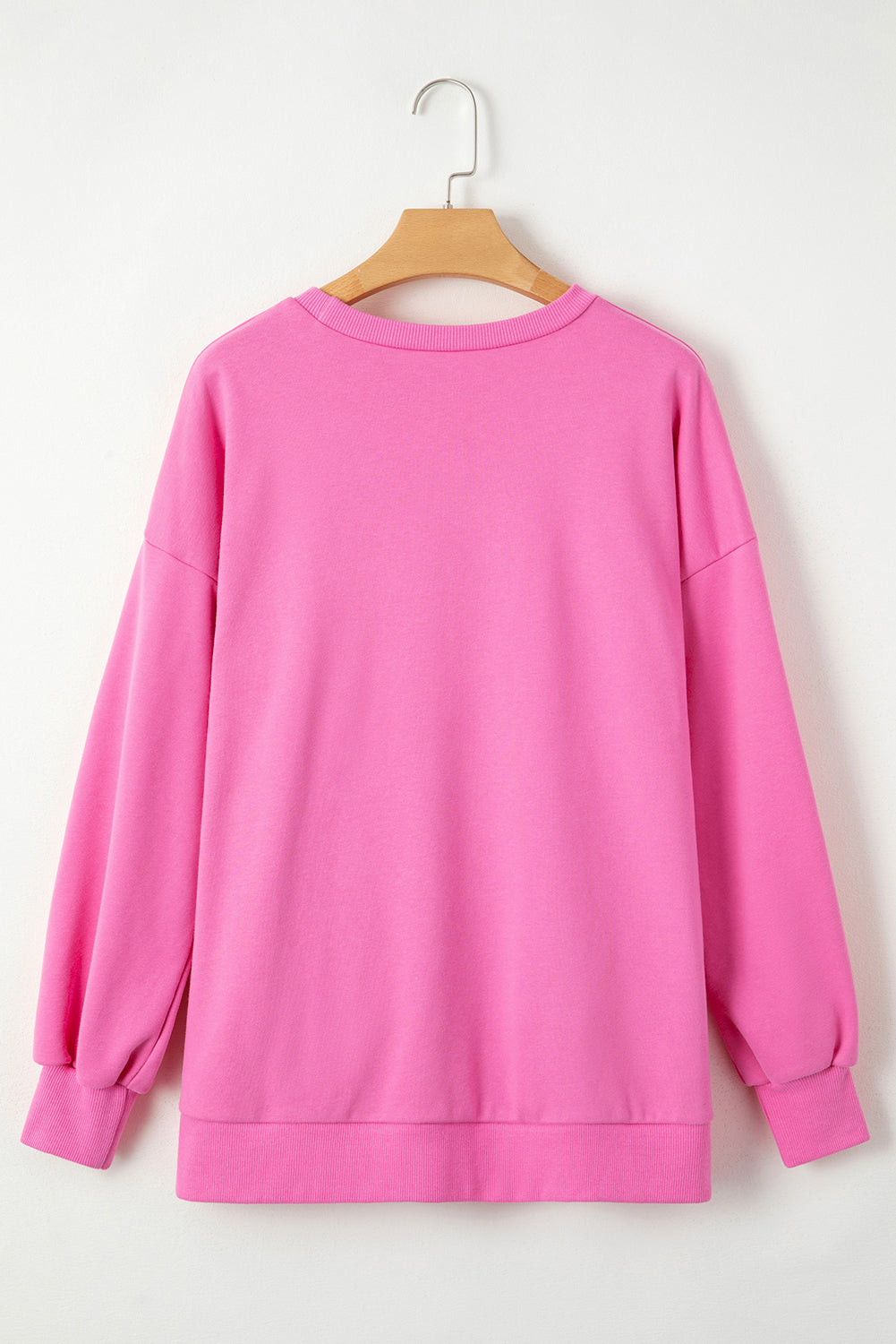 Solid O Neck High Low Hem Pullover Sweatshirt