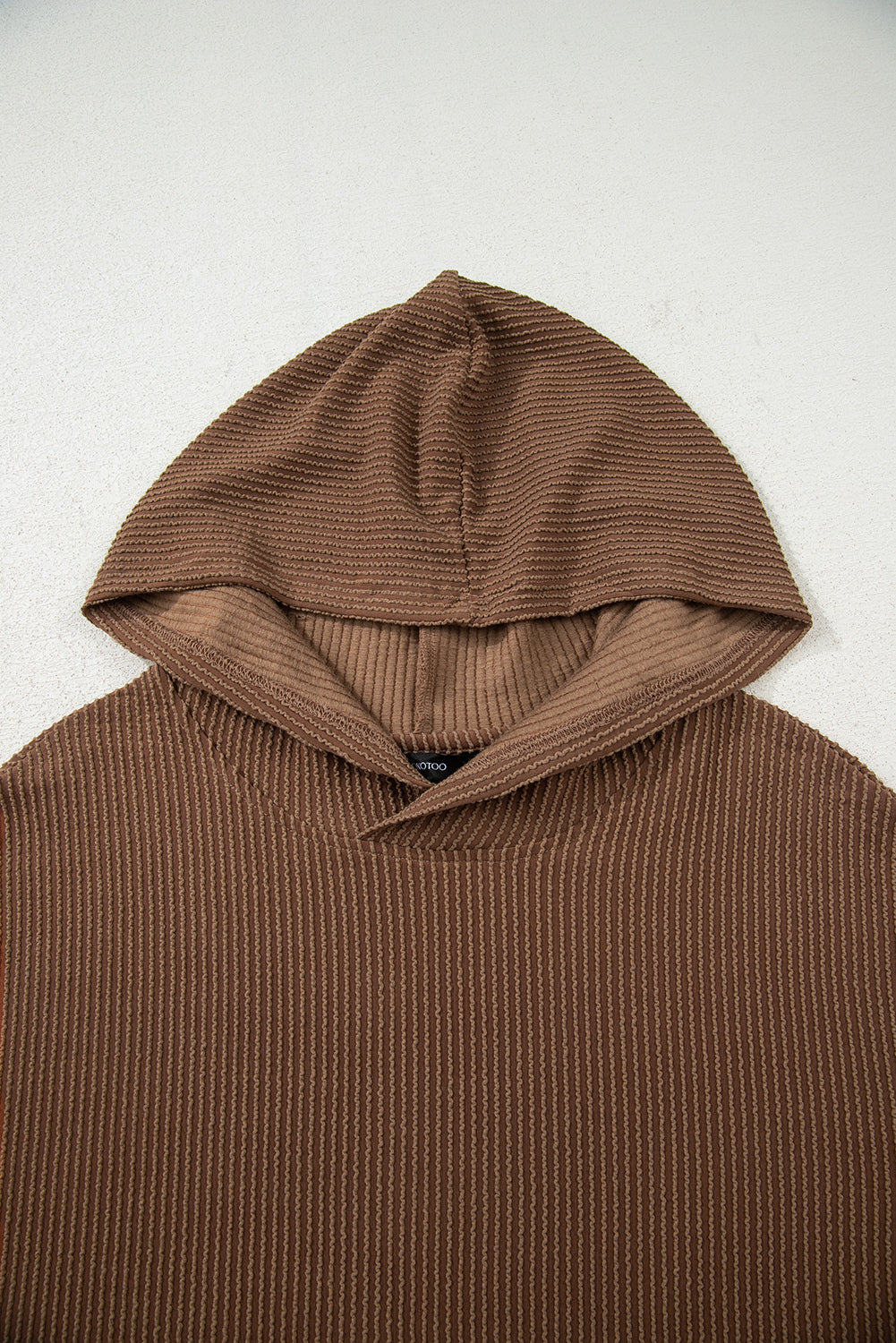 Twisted Rib Texture Solid Hoodie