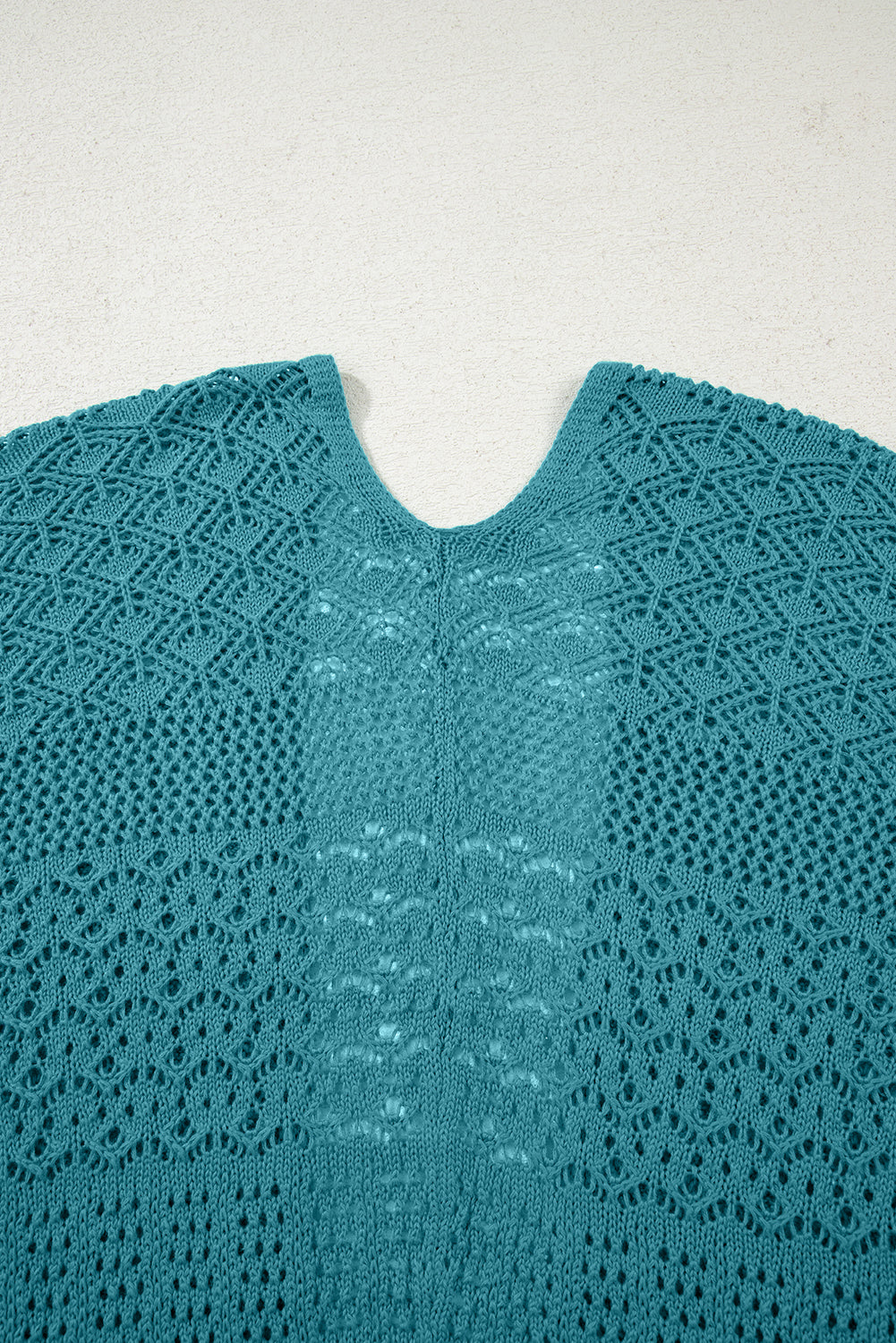 Mix Pattern Hollowed Knit Open Front Cardigan