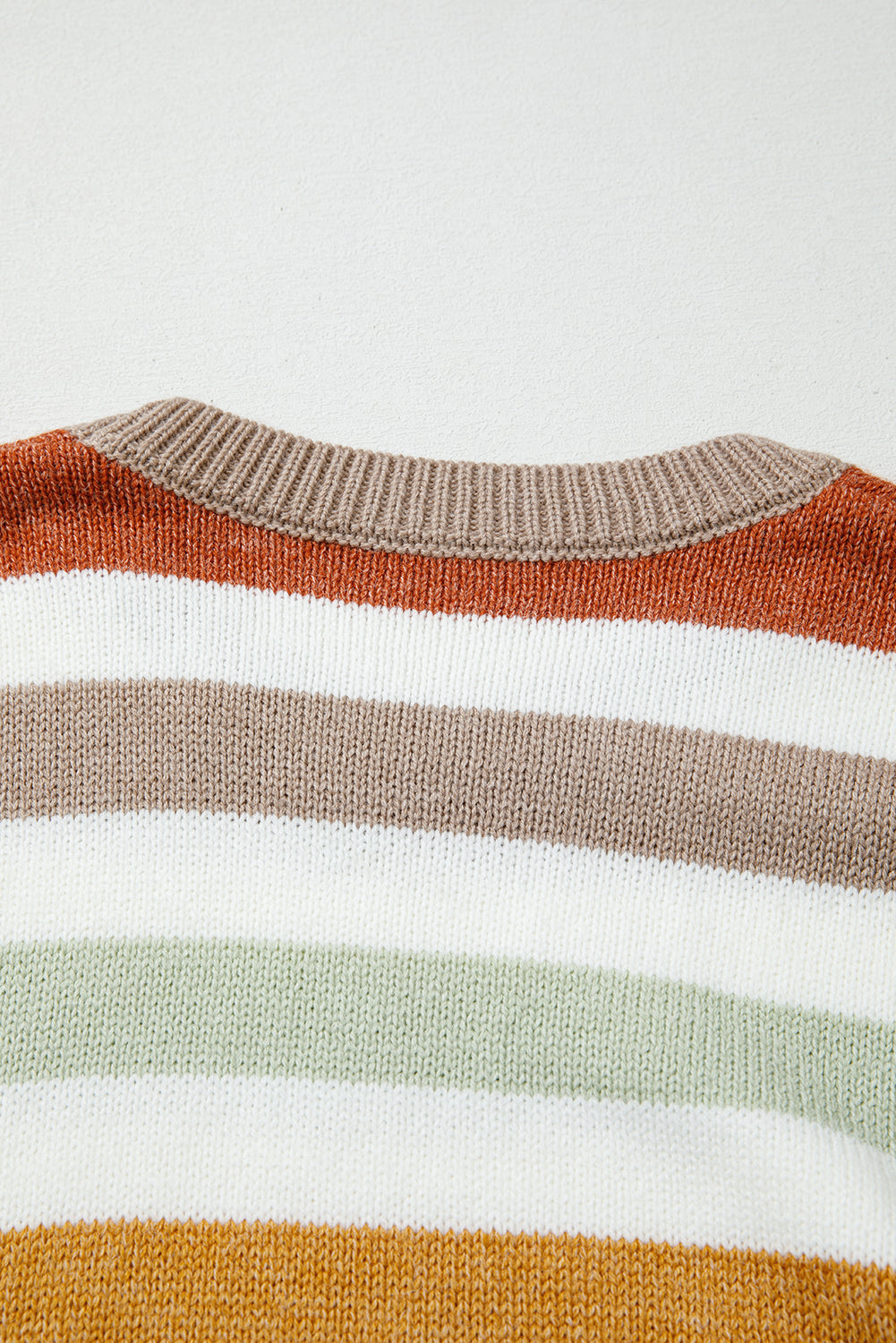 Striped Colorblock Drop Shoulder Plus Size Sweater