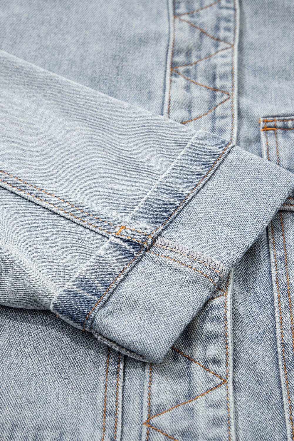 Street Style Zip Up Washed Denim Jacket