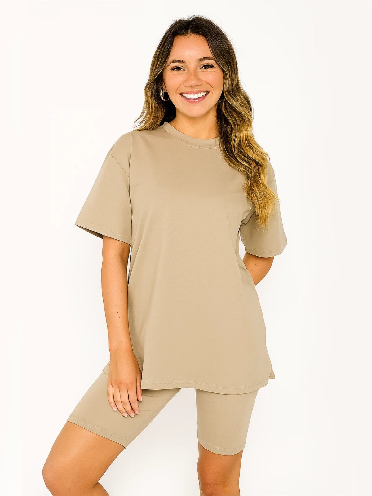 Ladies Side Split Cycling Short Set