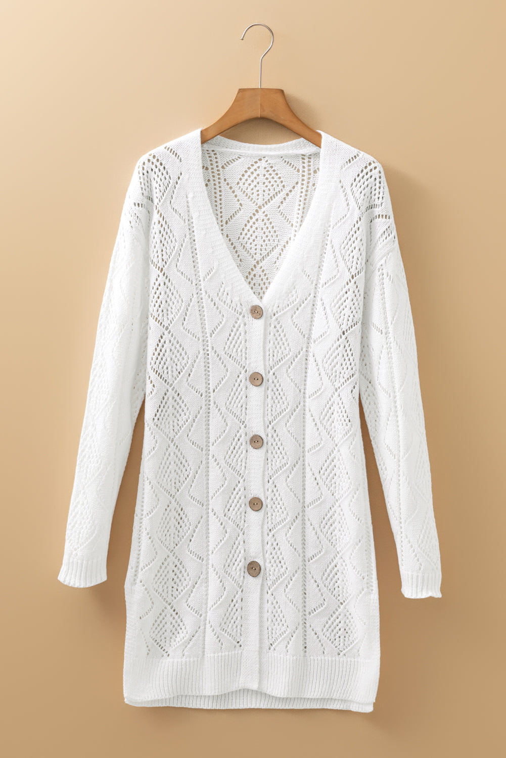 Hollow-out Openwork Knit Cardigan