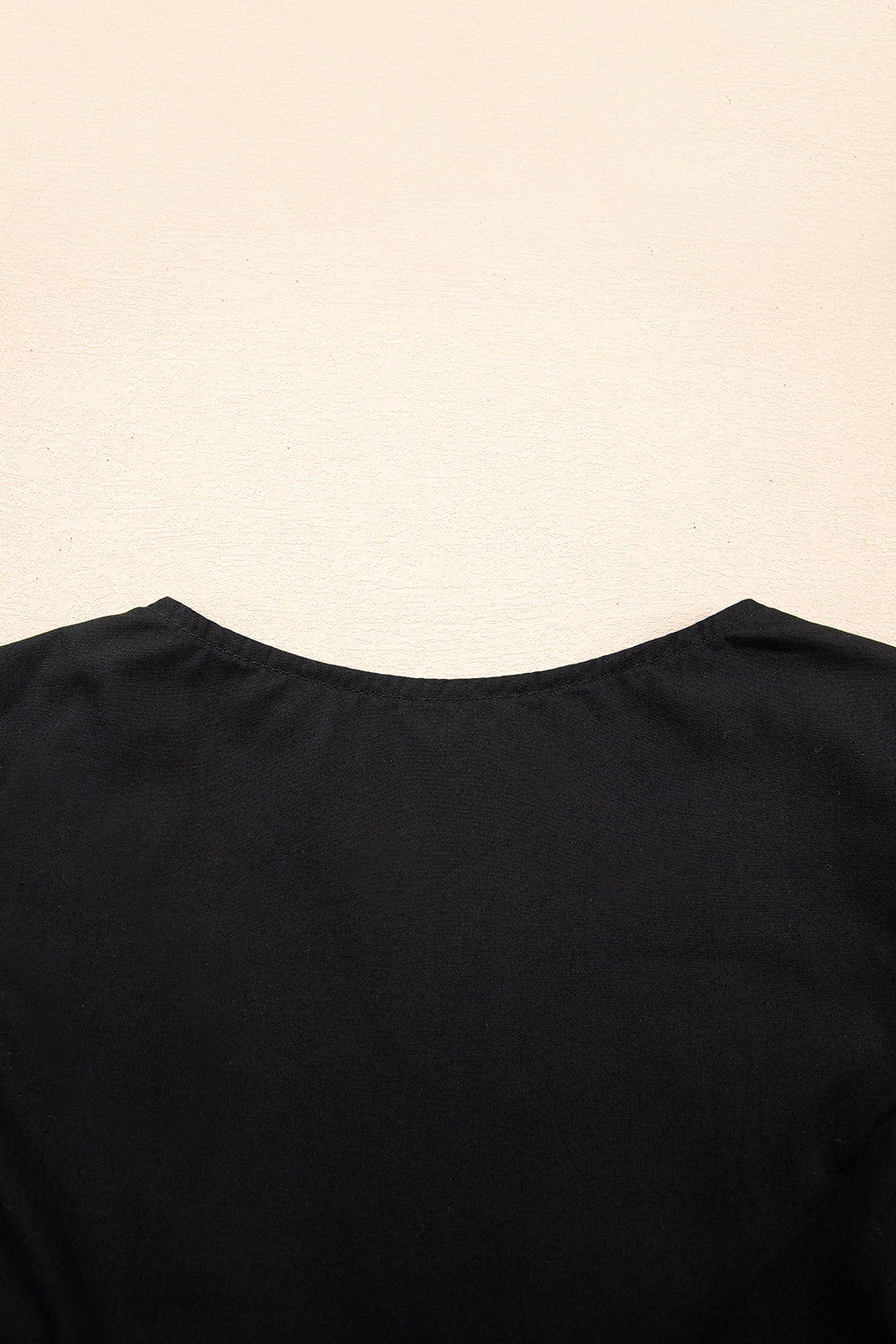 Contrast Ricrac Trim Ruffled V Neck Peplum Top
