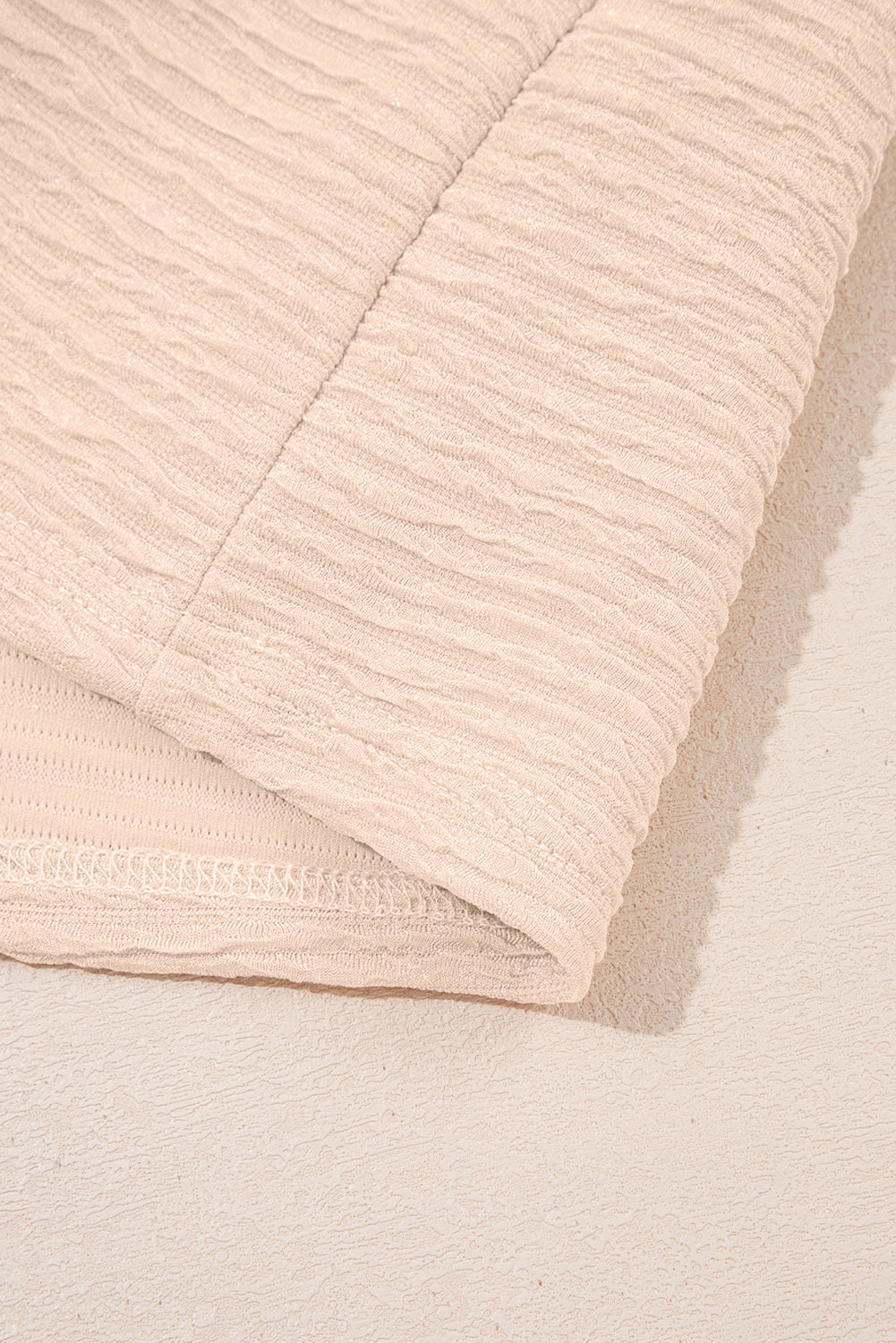 Textured V Neck T Shirt and Shorts Set