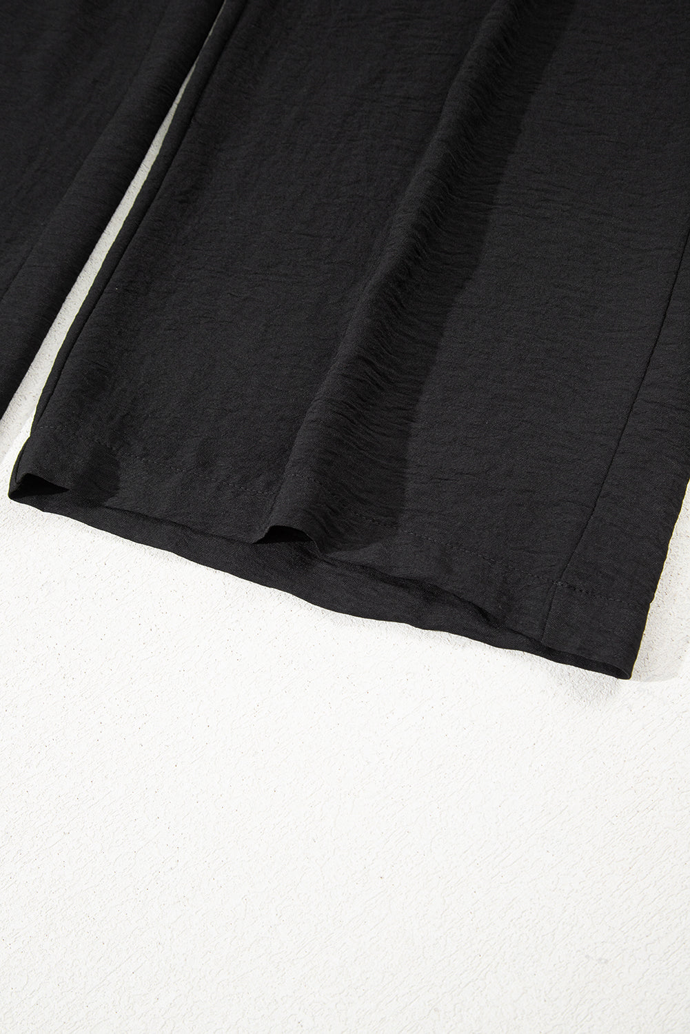 Drawstring Frilled Waist Wide Leg Utility Trousers