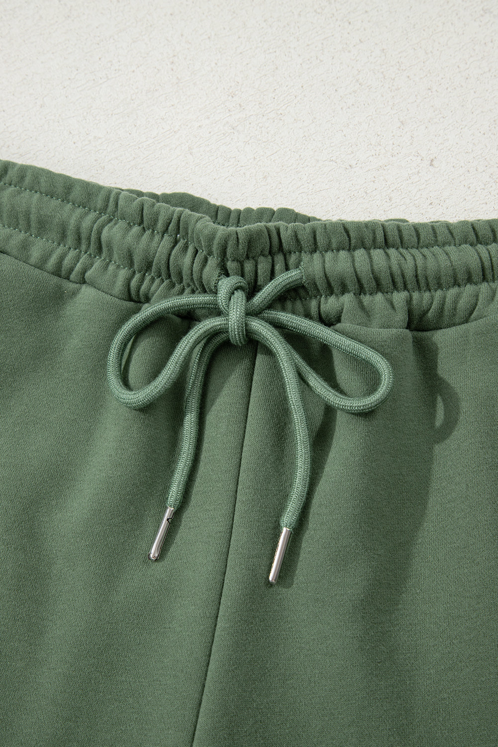 Button Drawstring Hooded Pullover and Casual Short Set