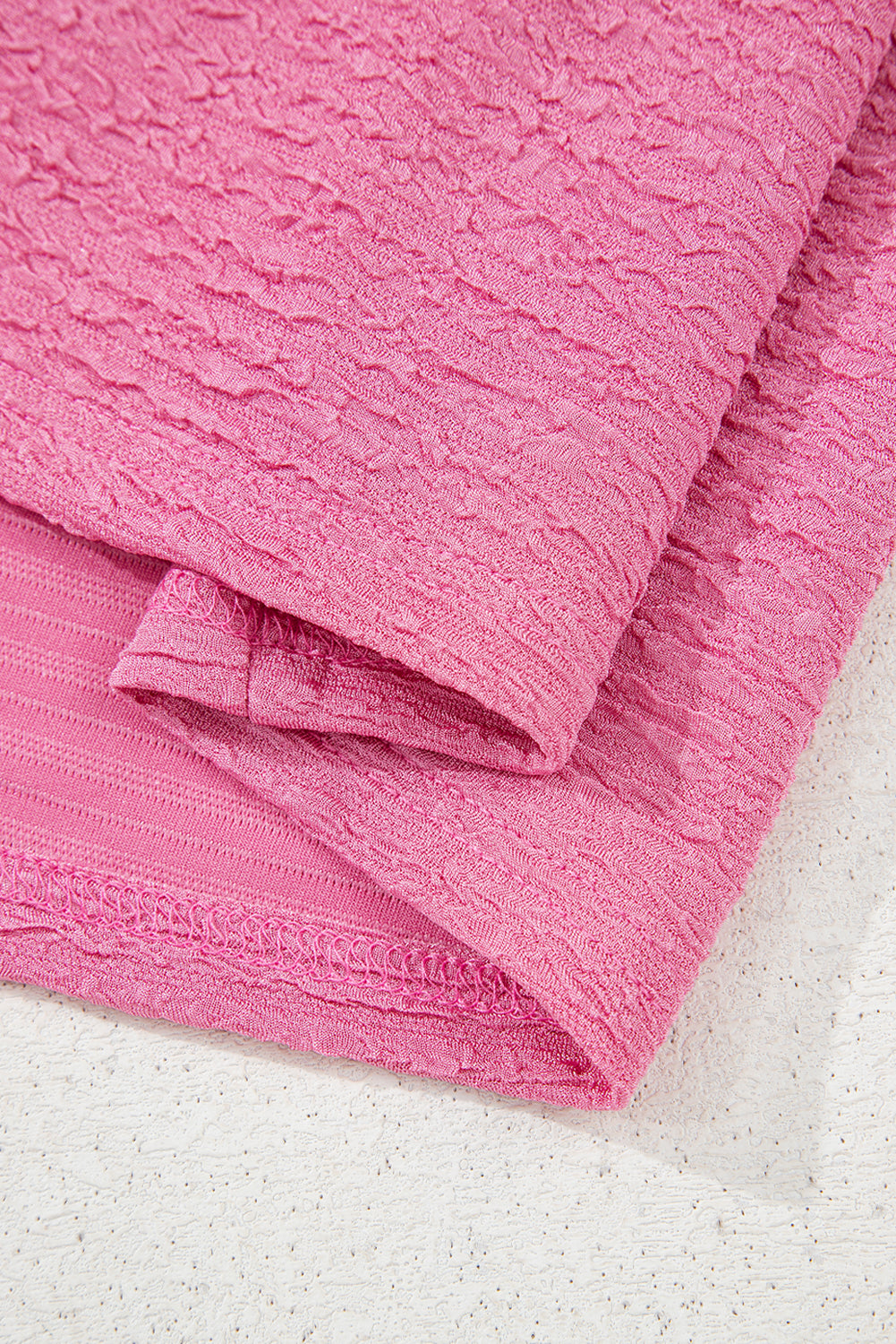 Textured V Neck T Shirt and Shorts Set