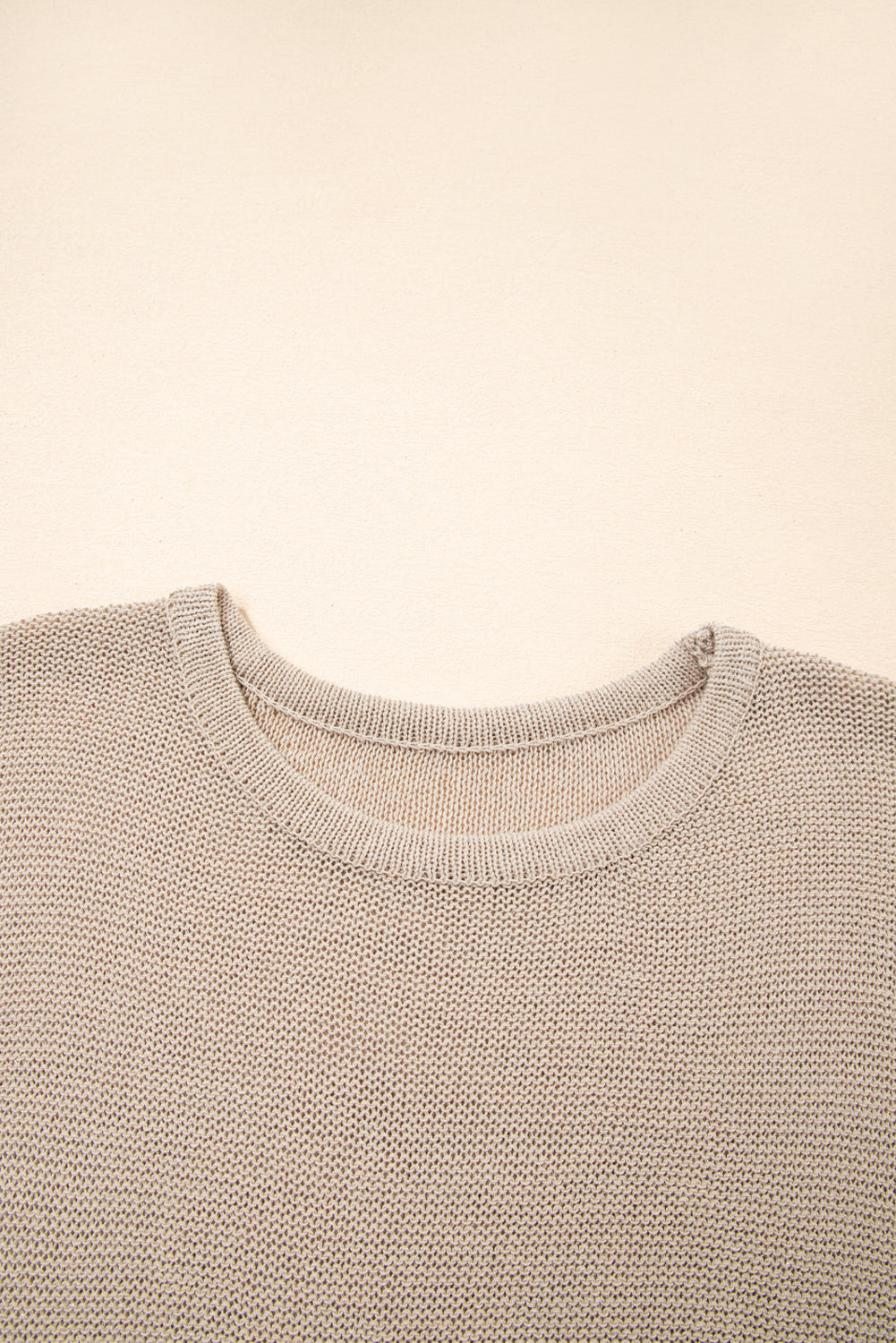 Shiny Knitted Short Sleeve Drop Shoulder Sweater