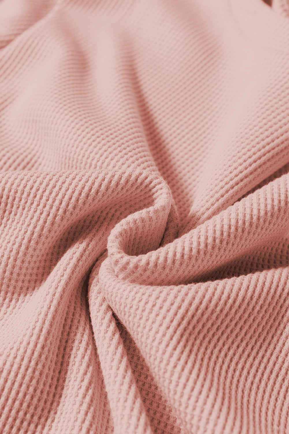 Rounded Hem Waffle Long Sleeve Top