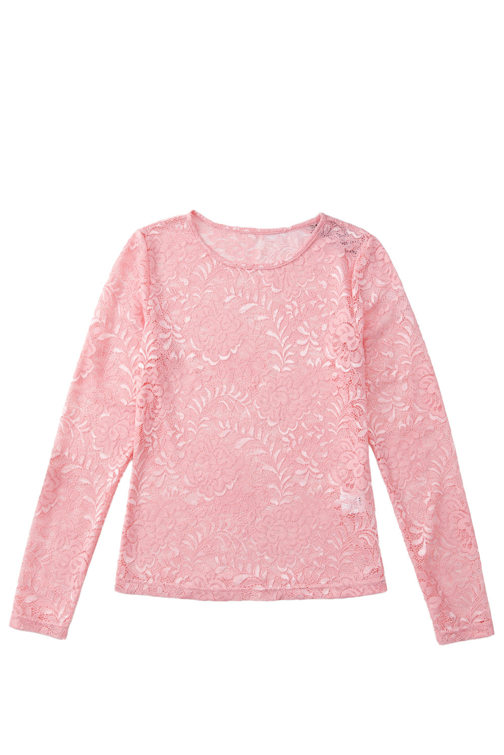 Floral Lace Sheer Long Sleeve Top