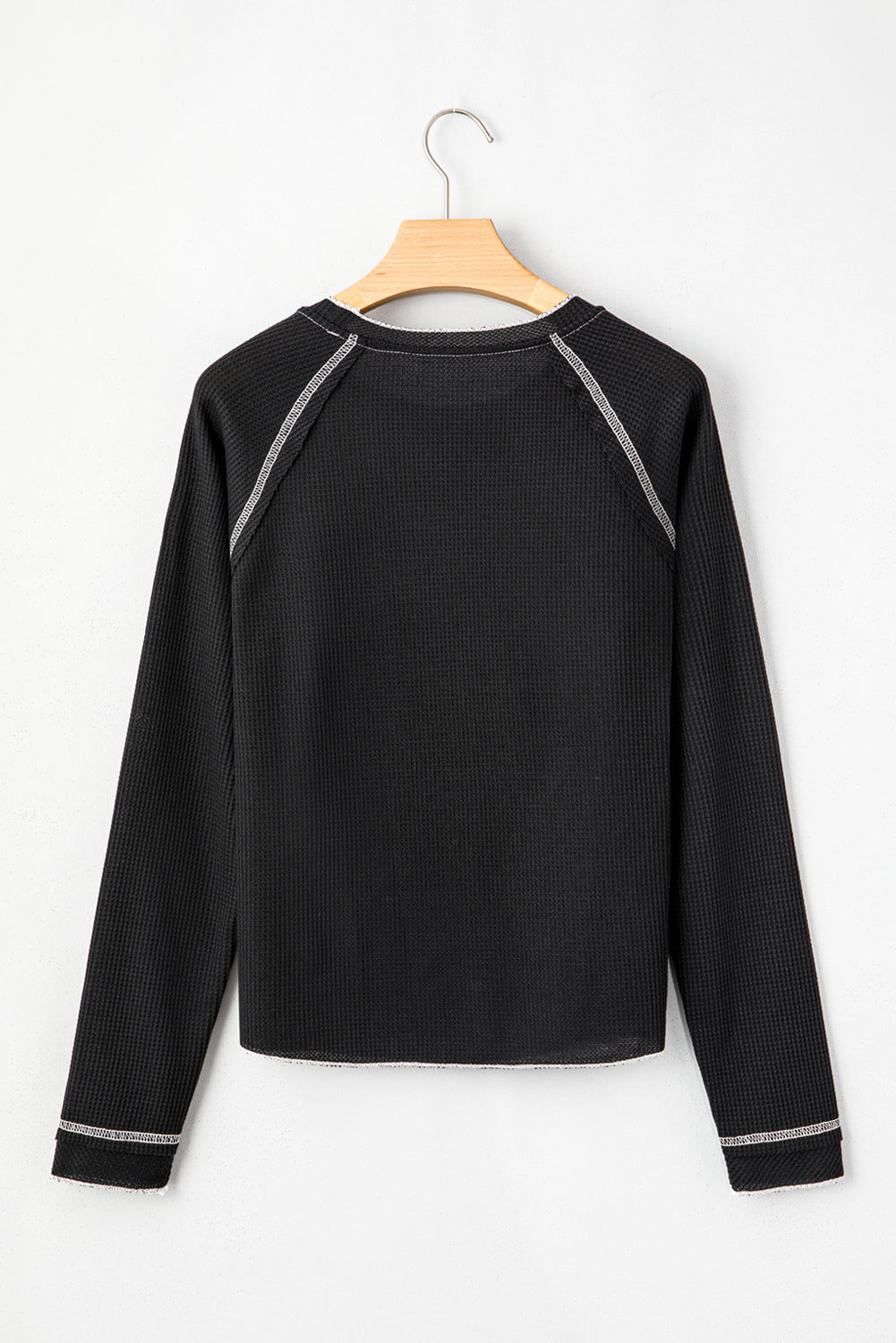 Textured Round Neck Long Sleeve Top