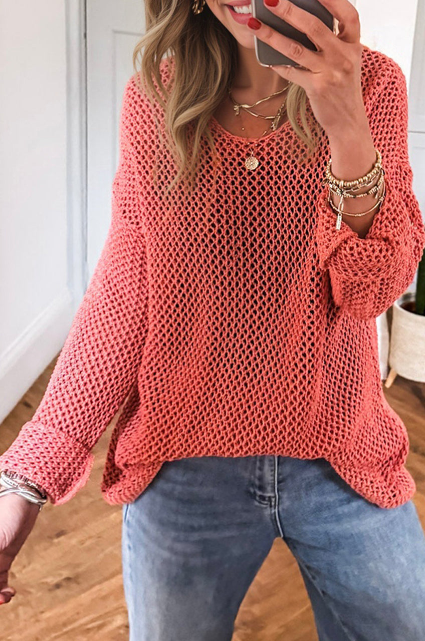 Crochet Hollow-out Jumper Top Sweater