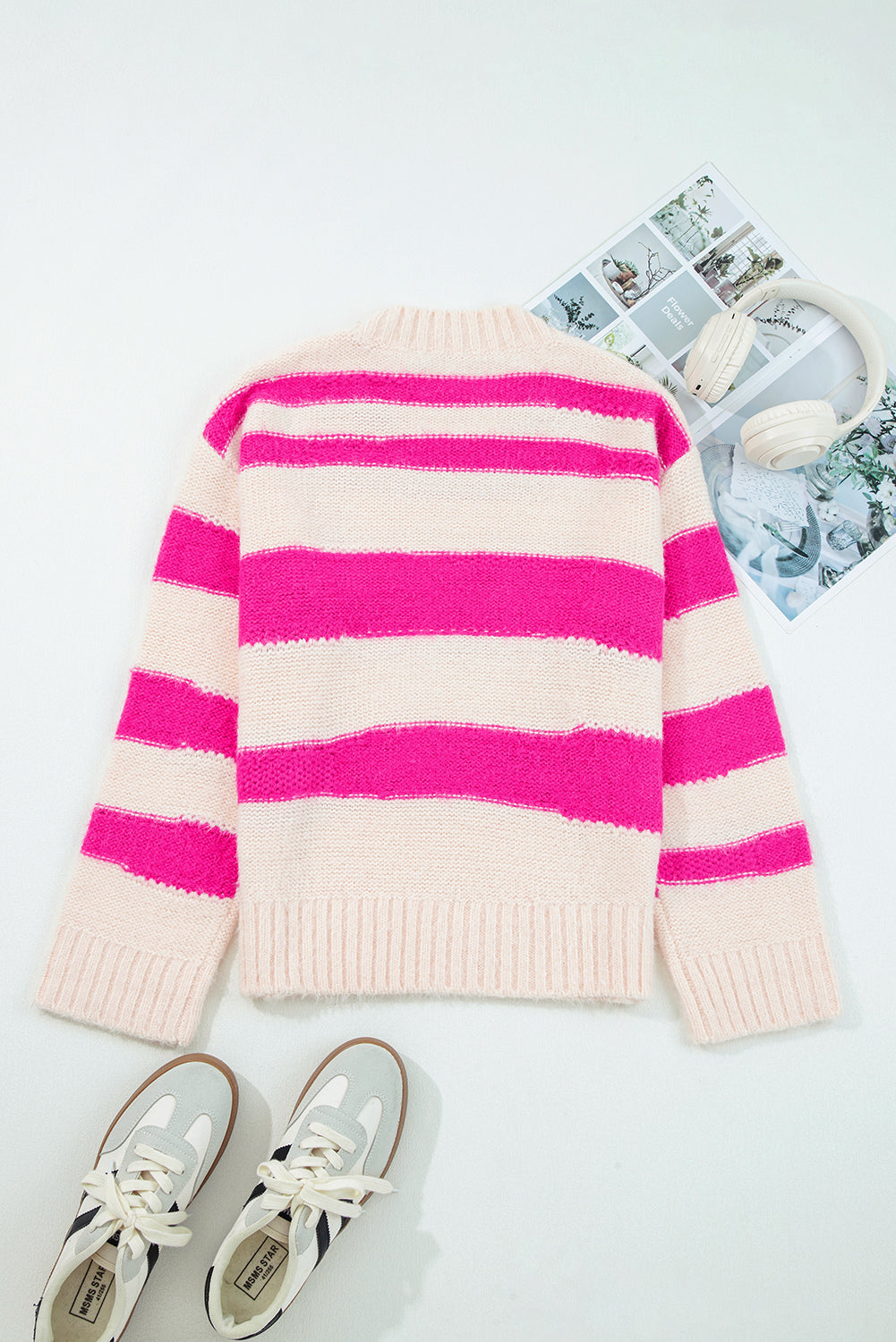 I KNOW WAHT I WAT Sequin Letter Graphic Colorblock Loose Sweater