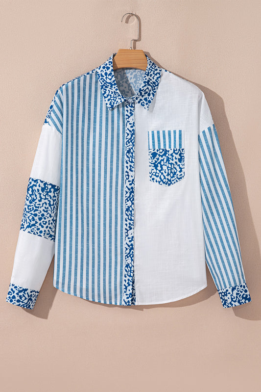 Leopard Striped Western Casual Shirt