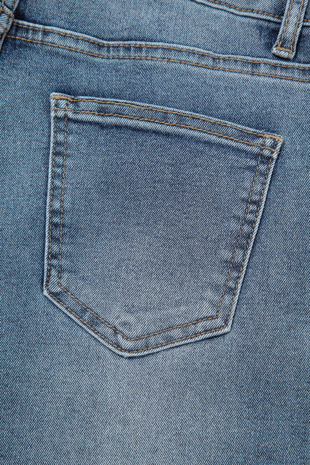 Slightly Distressed Ankle-length Straight Jeans