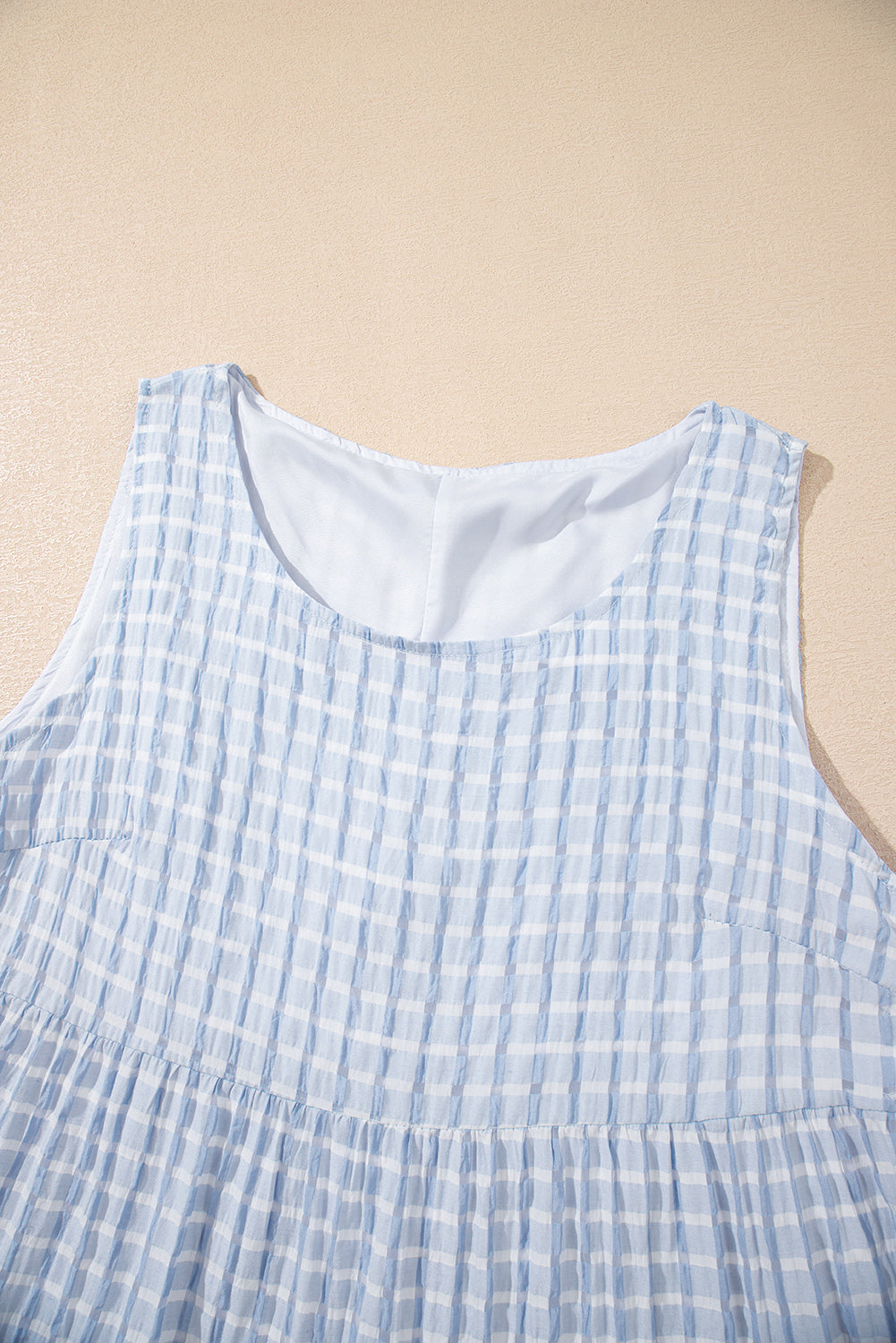 Plaid Tiered A-line Sleeveless Mini Sundress