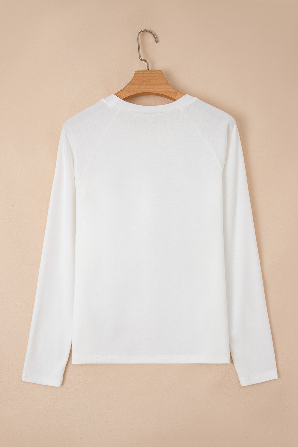 Solid Color Seam Detail Raglan Long Sleeve Top