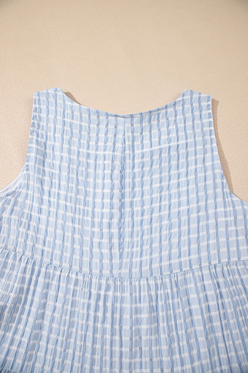 Plaid Tiered A-line Sleeveless Mini Sundress