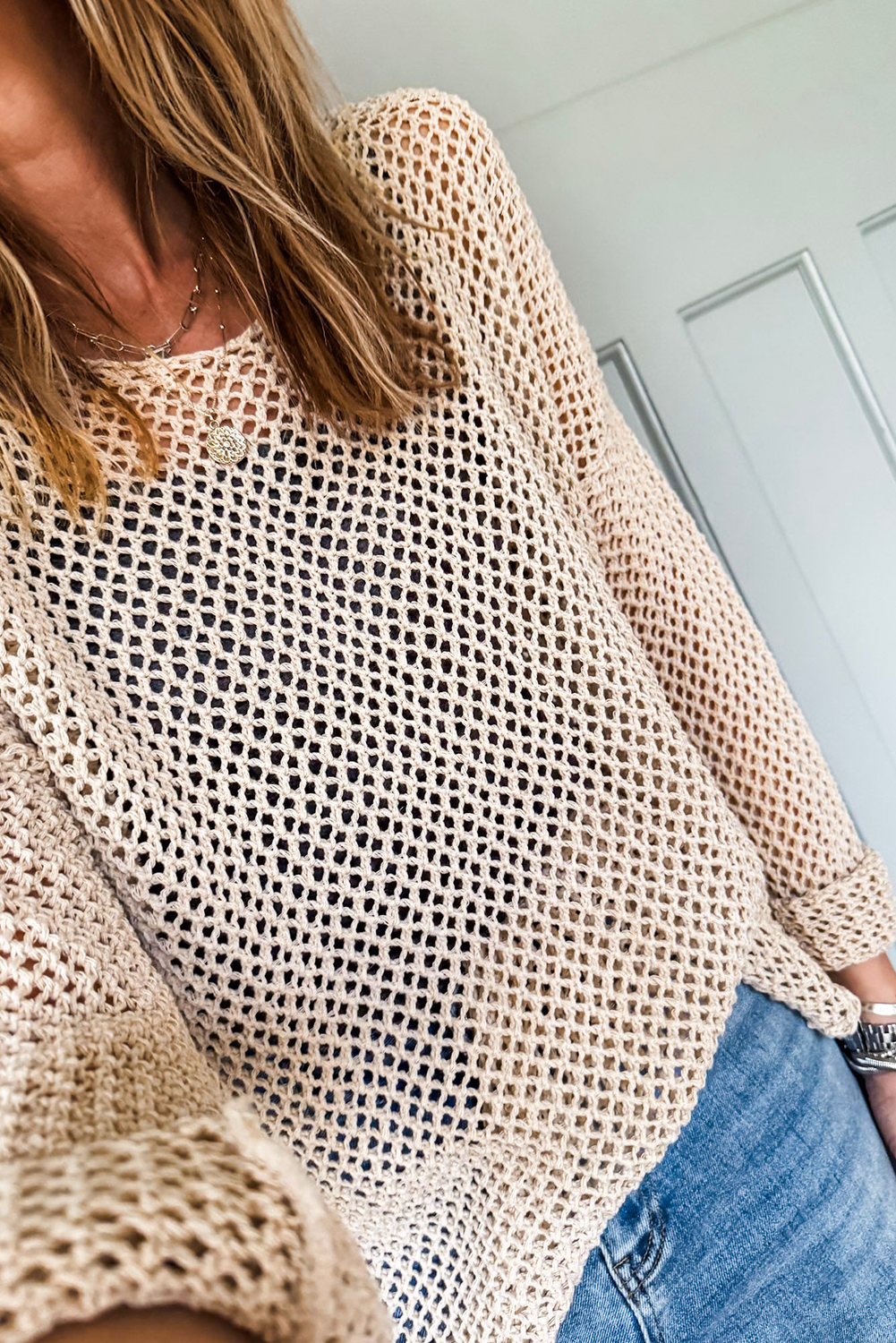 Crochet Hollow-out Jumper Top Sweater