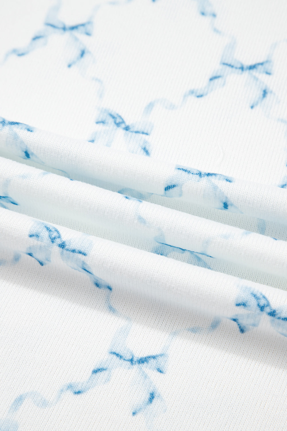 Bow Knot Geometric Print Lettuce Trim Two Piece Lounge Set