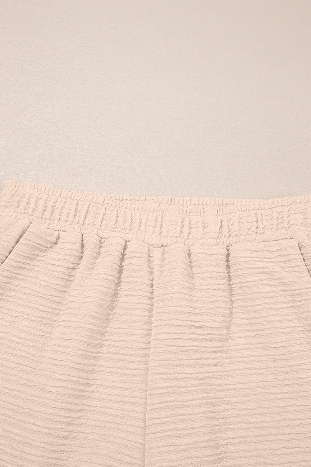 Textured V Neck T Shirt and Shorts Set