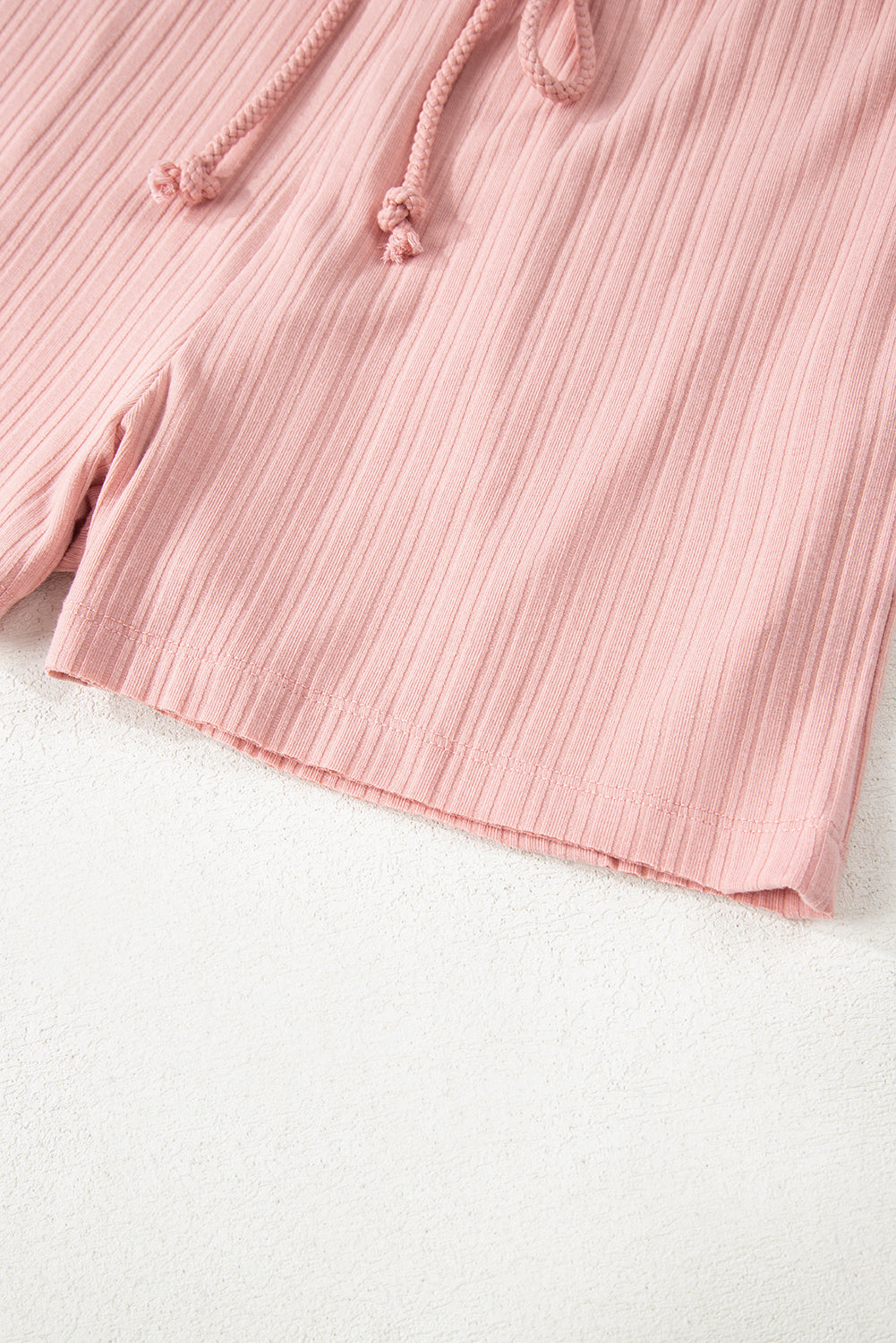 Ribbed Button V Neck Tank Top and Shorts Set
