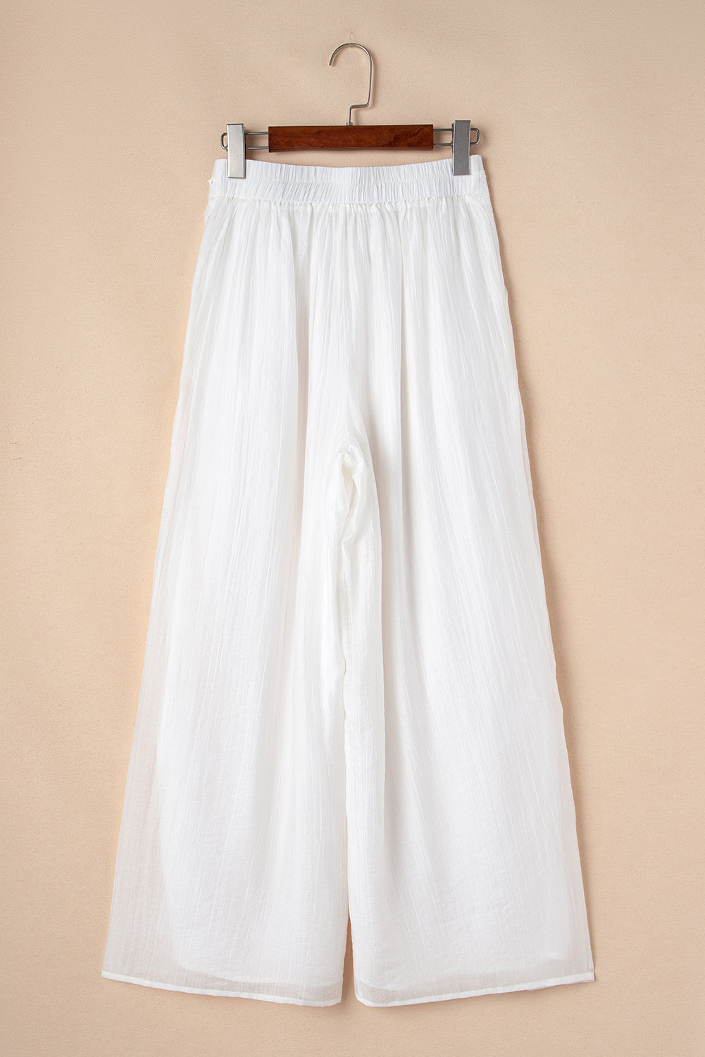 Casual Tie Waist Pleated Wide Leg Pants