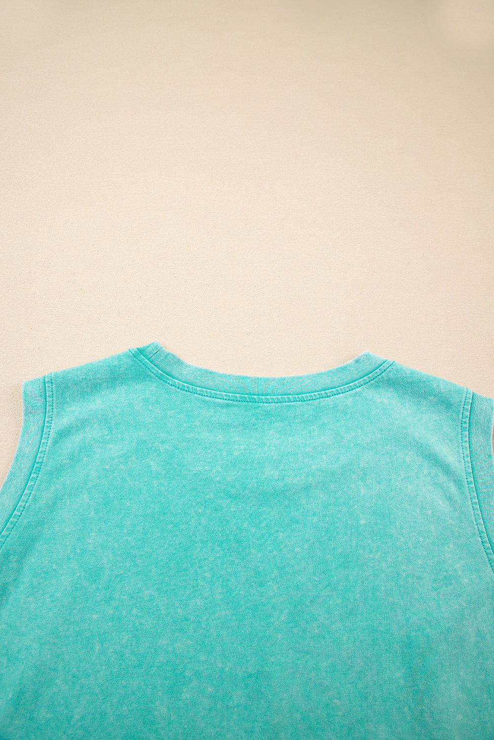2 Pieces Mineral Wash Cotton Tank Top Lined Split Skirt Set